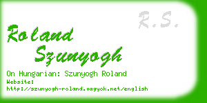 roland szunyogh business card